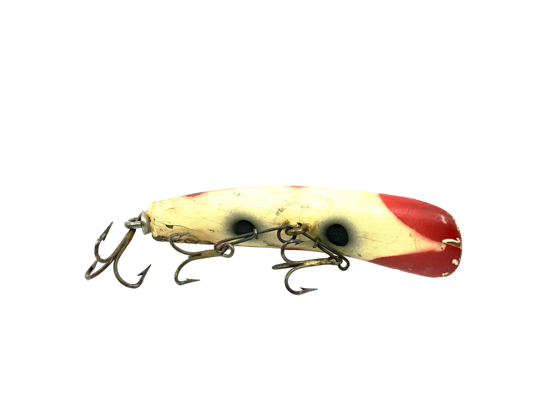 Helin Flatfish Wooden SPU, WB White/Red Tip/Black Stripe Color