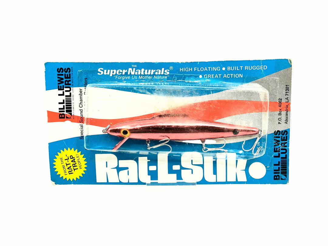 Bill Lewis Rat-L-Stik, Pink Chrome Color on Card