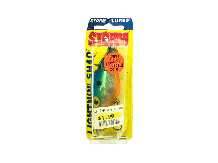 Storm Lightnin' Shad AL223, Prizm Blue/Orange Belly Color on Card