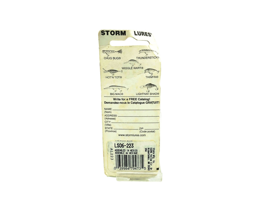 Storm Lightnin' Shad AL223, Prizm Blue/Orange Belly Color on Card