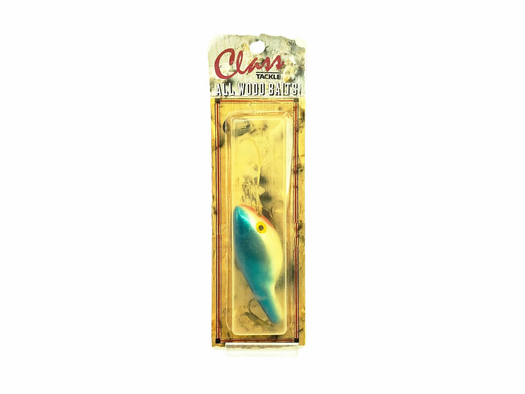 Class Tackle All Wood Baits Diving Guppy, Blue/Silver Color New on Card