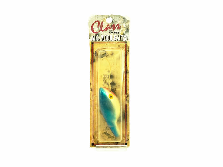 Class Tackle All Wood Baits Diving Guppy, Blue/Silver Color New on Card