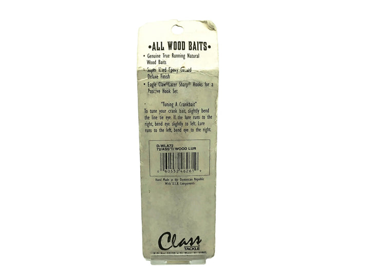 Class Tackle All Wood Baits Diving Guppy, Blue/Silver Color New on Card