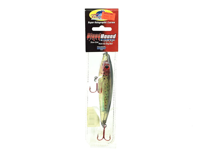Tsunami Blood Hound Cork Lure Super Holographic Lure, Sea Trout Color on Card