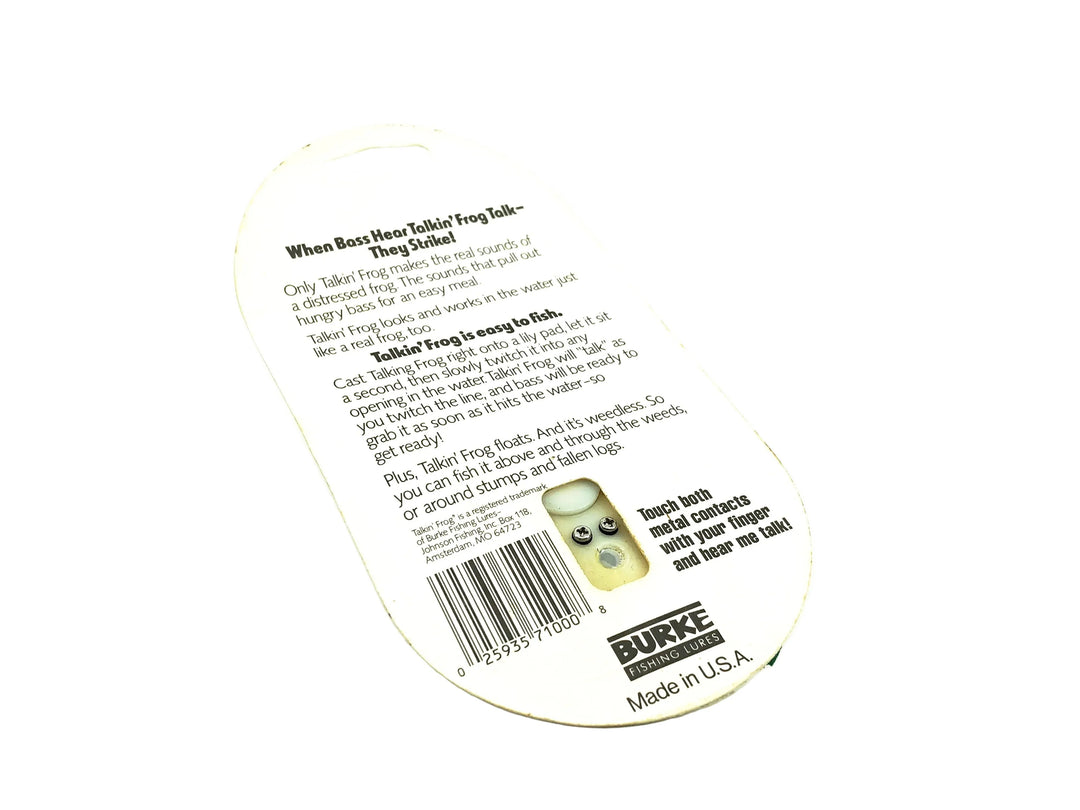 Burke Lures Novelty Talking Frog on Card