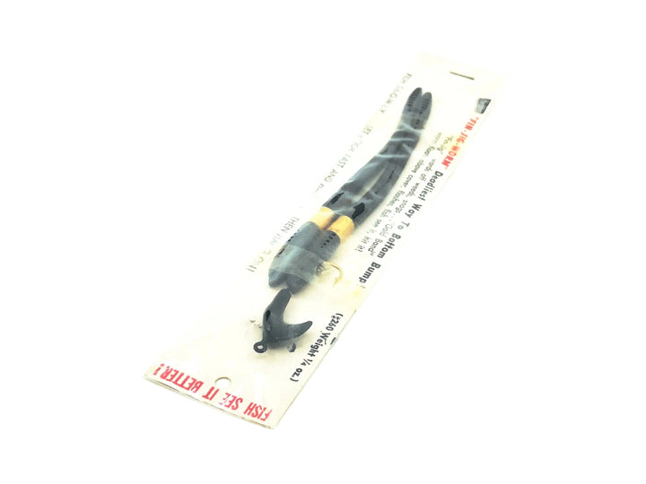 Heddon 260 Fin Jig Worm 1/4oz, Black Color New on Card