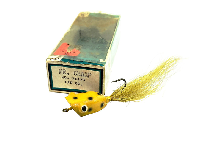 Weber Dylite Weedless Flyrod Frog, Yellow Frog Color w/Box