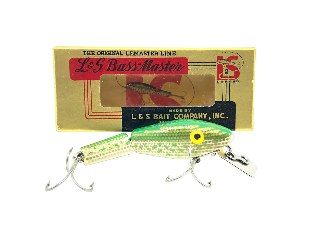 L & S Bass Master Model 15, Color #22 White Belly/Green Back and Speckles Color w/Box