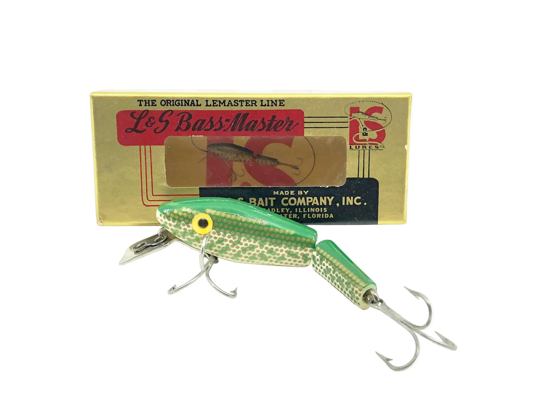 L & S Bass Master Model 15, Color #22 White Belly/Green Back and Speckles Color w/Box