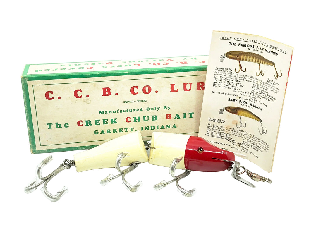 Creek Chub Jointed Striper Pikie 6800, #02 Red Head/White Color