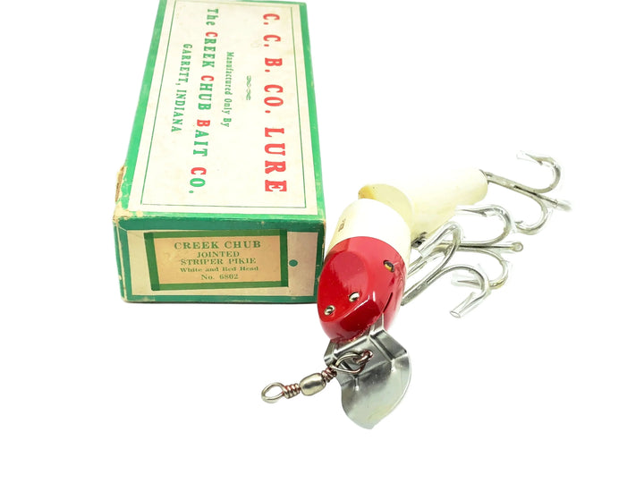 Creek Chub Jointed Striper Pikie 6800, #02 Red Head/White Color