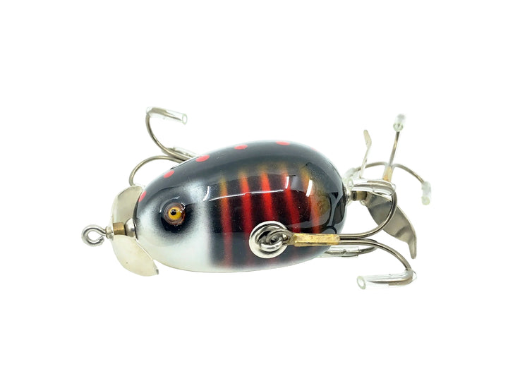 Musky Dan (XXX Lures) Kent Frog, White Head/Red & Black Bars Color w/COA