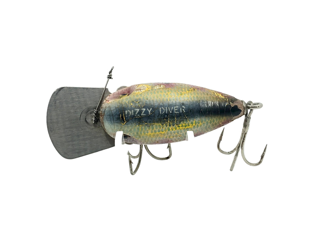 Fishanthon Bait MFG. Co. Dizzy Diver, Green Scale/Red Spots Color