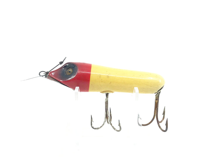 South Bend Baby Pike-Oreno 956, Red Head/White Color - Good Condition, Glass Eyes!