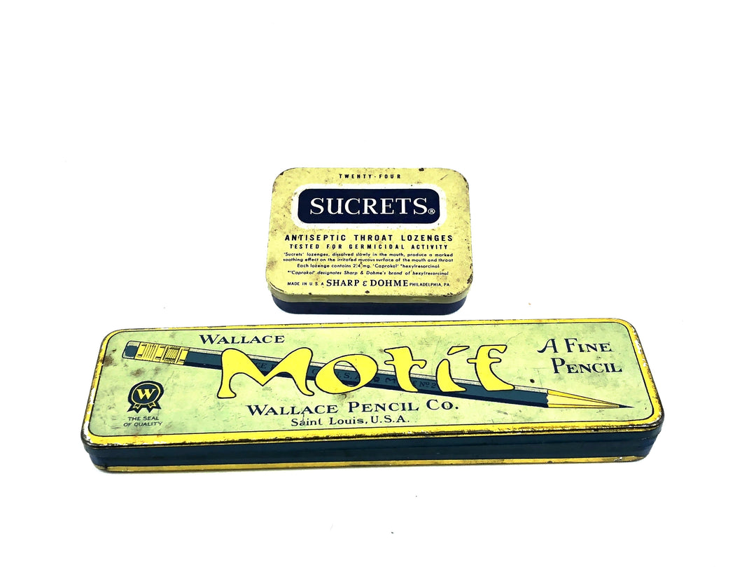 Motif Wallace Pencil Co. Tin & Sucrets Lozenges Tin