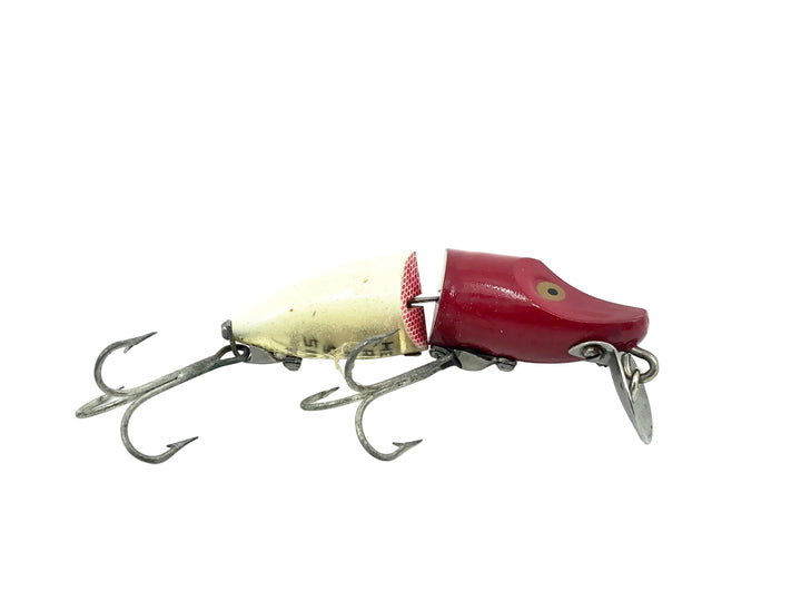 Heddon Jointed River Runt Spook Sinker 9330-RH Red Head/White Color