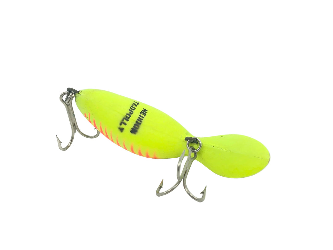 Heddon Tadpolly Spook, NPC Yellow Fluorscent Red Ribs - Variation with Black Spine and Eyes
