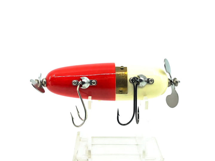 Japanese W32 CRASH Handmade Swisher Lure, White/Red Color in Bag