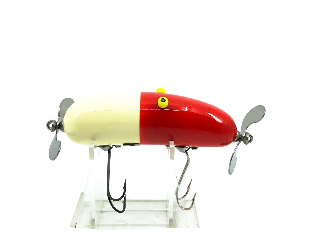 Japanese W32 CRASH Handmade Swisher Lure, White/Red Color in Bag