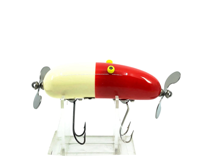 Japanese W32 CRASH Handmade Swisher Lure, White/Red Color in Bag