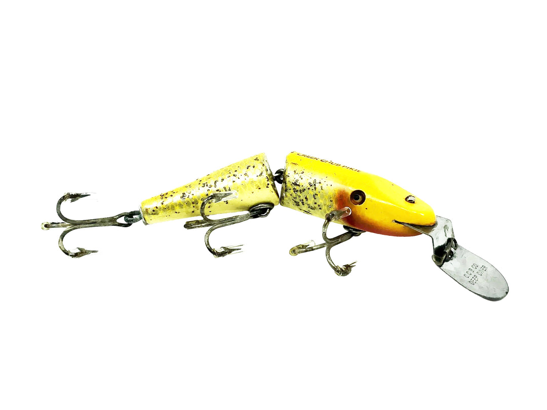 Creek Chub 2600DD Deep Diving Jointed Pikie Minnow, Yellow Flash Color 2637 Glass Eyes