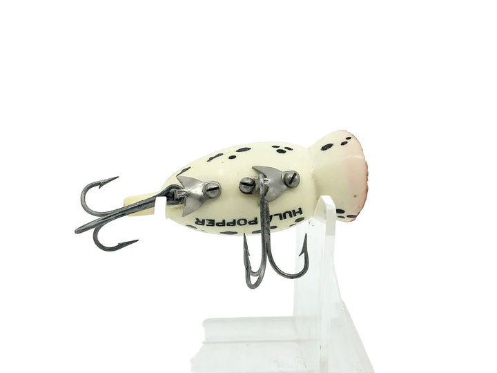 Arbogast Hula Popper 3/8oz, Seein's Believin Leopard Frog Color - Side Stencil