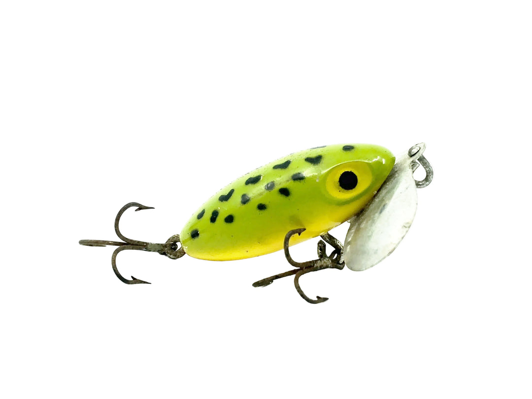 Arbogast Jitterbug 3/8oz, Frog/Yellow Belly Color