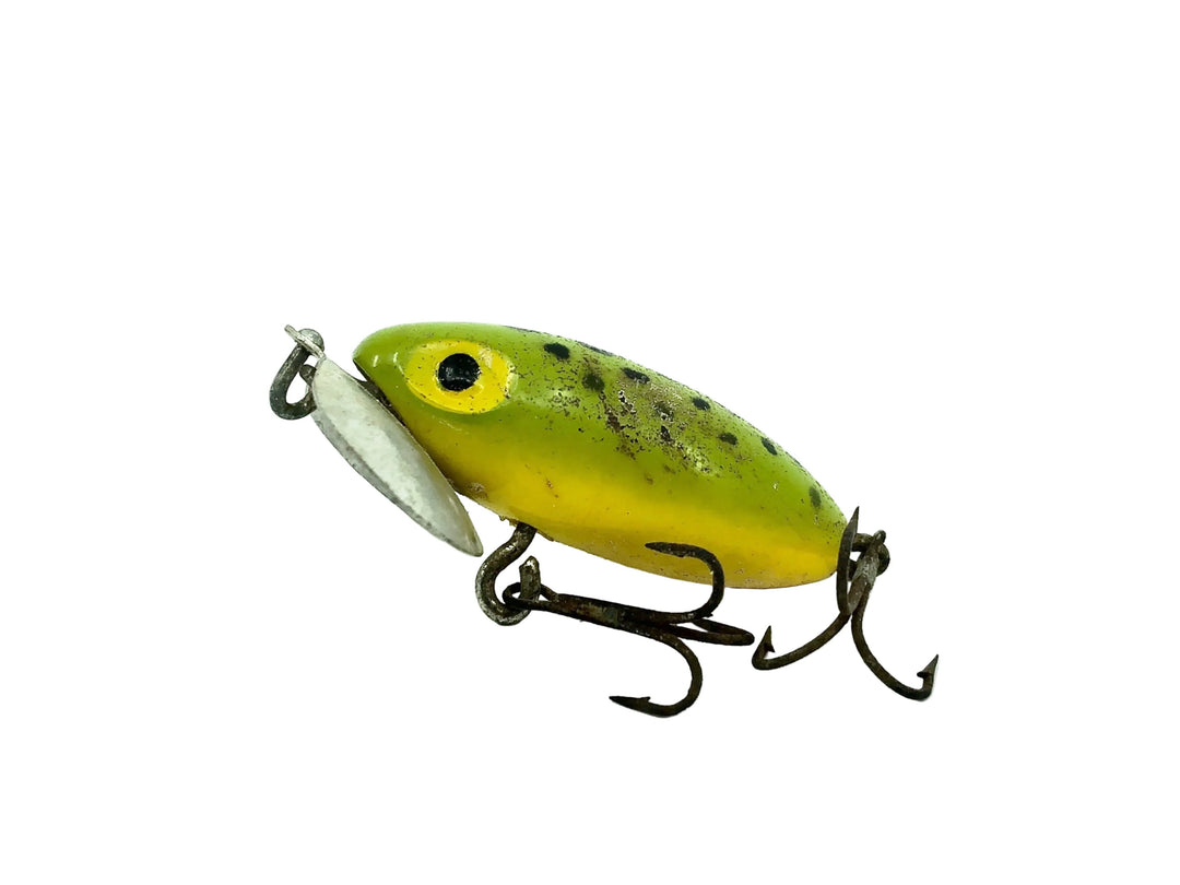 Arbogast Jitterbug 3/8oz, Frog/Yellow Belly Color