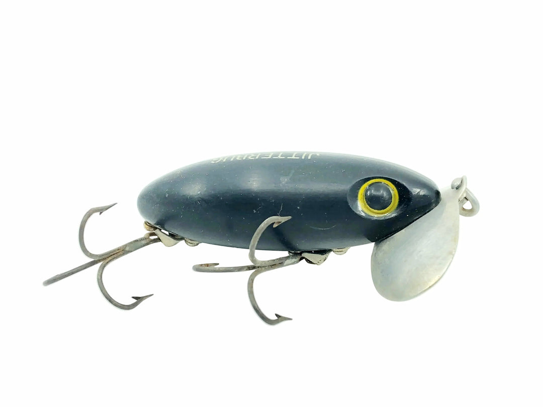 Arbogast Jitterbug 5/8oz, Black Color, Vintage Bugged-Eyed Model - Very Good Condition!