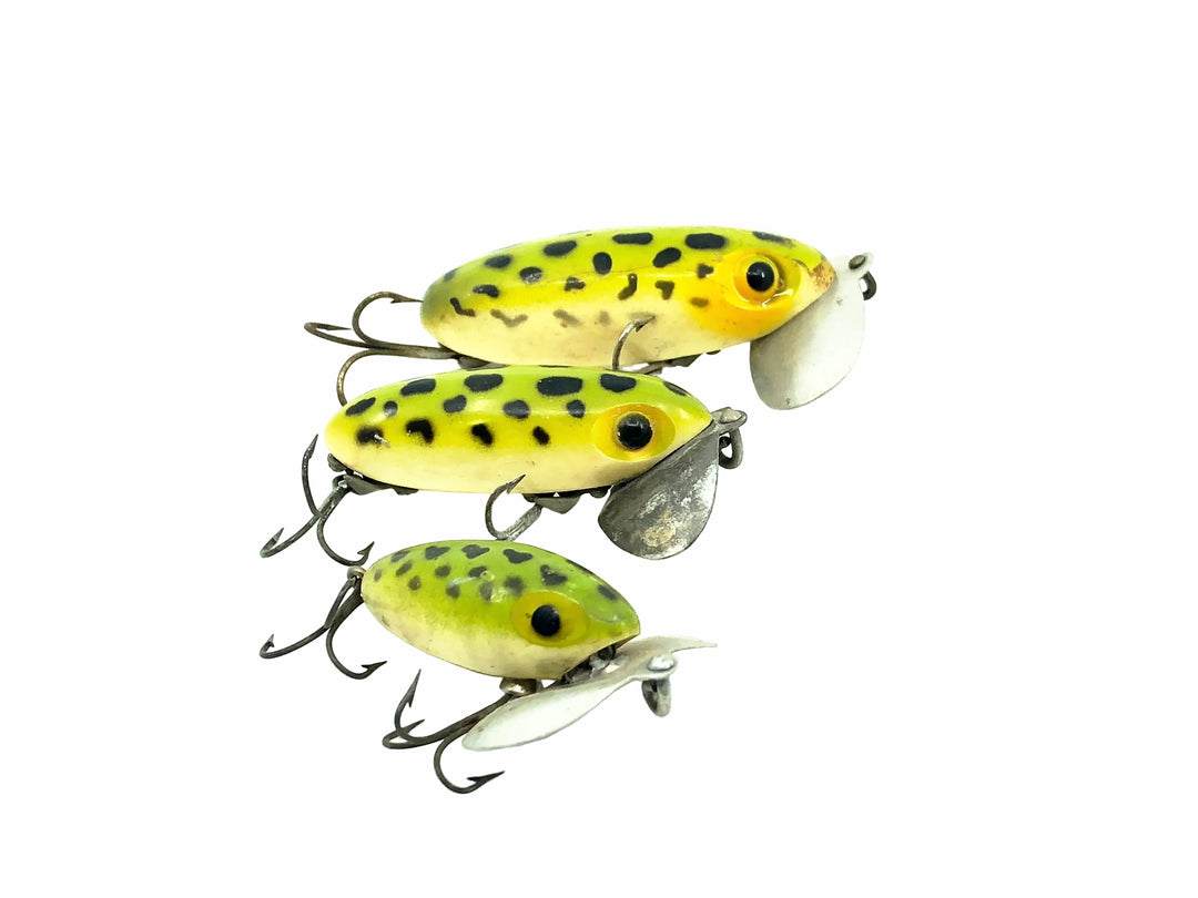 Vintage Arbogast Jitterbug Frog Trio