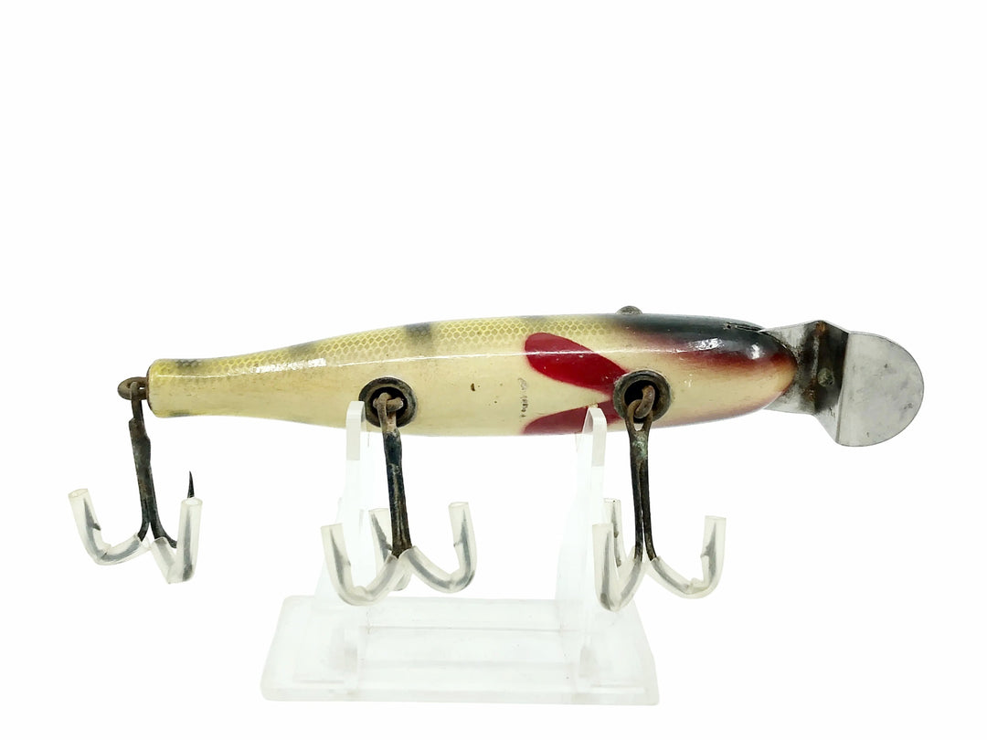 Creek Chub 700 Pikie, 701 Perch Scale Color - DLT Wooden Version with glass eyes