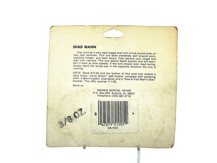 Mann's Shad Mann, Chrome Color on Card