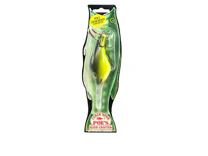 Poe's Super Cedar Series 400 on Card Old Stock Color 27 Chartreuse Tennessee Shad - Rare Second!