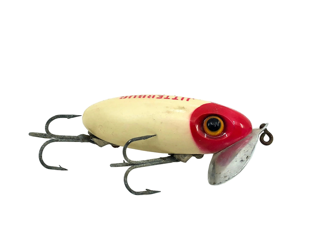Arbogast Jitterbug 5/8oz, Red Head/White Color, Vintage Bugged-Eyed Model