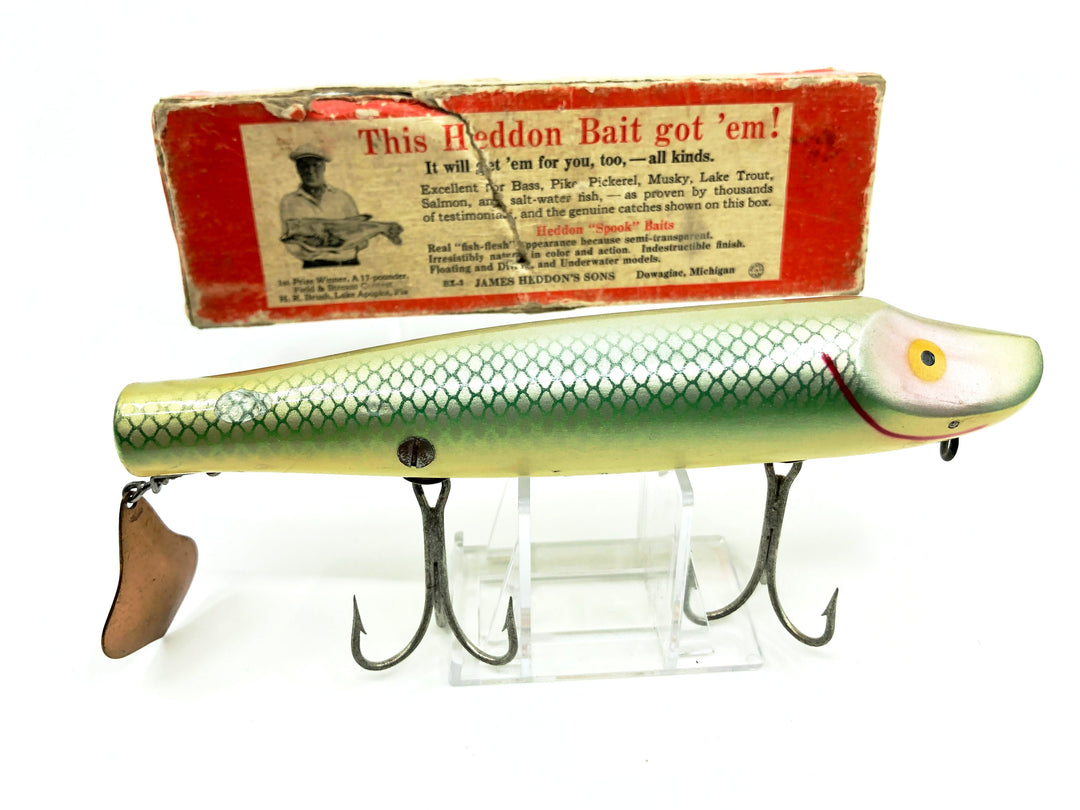 Heddon Wooden Giant Musky Flaptail 7050 SD Shad Color with Box