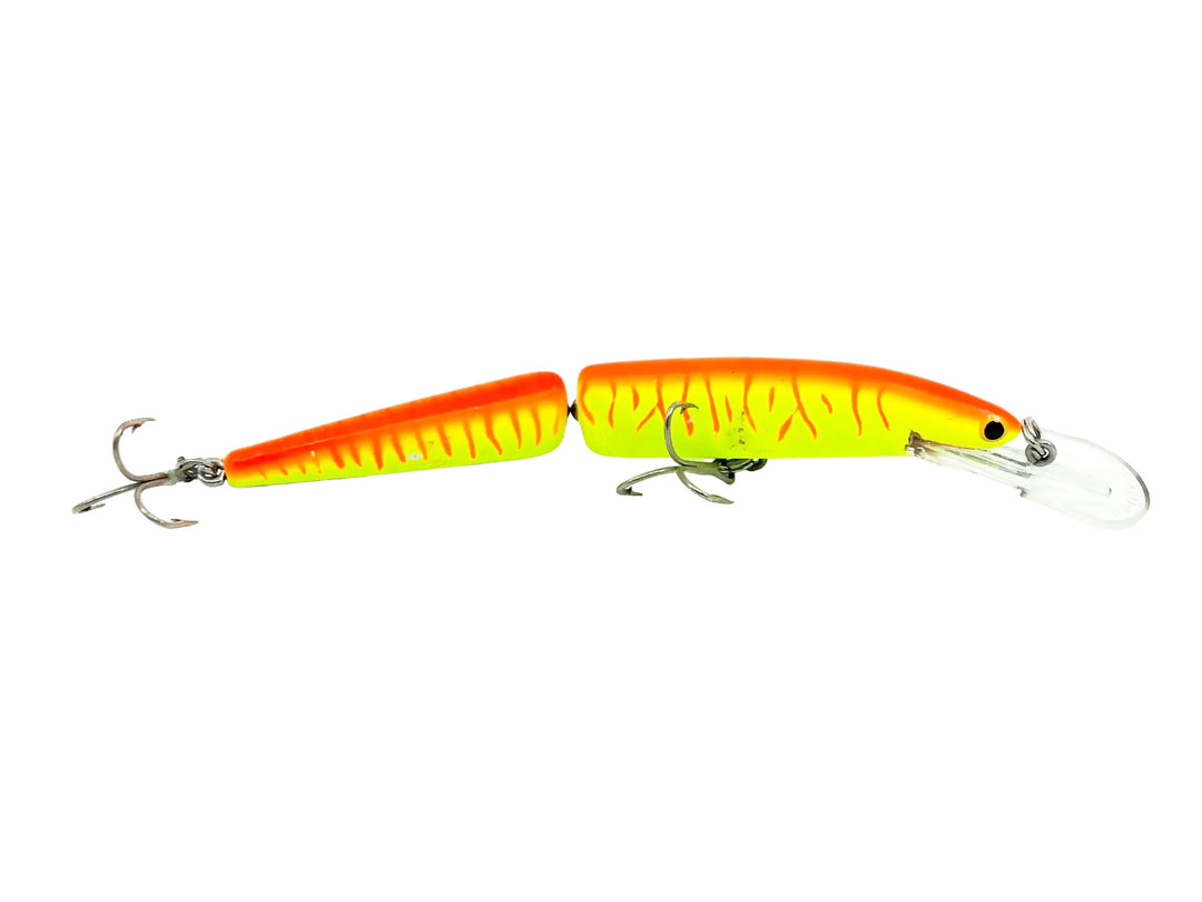 Bagley Jointed Diving Bang O #5-119, Orange Stripes on Yellow Color - Tough Model, Very Good Condition!
