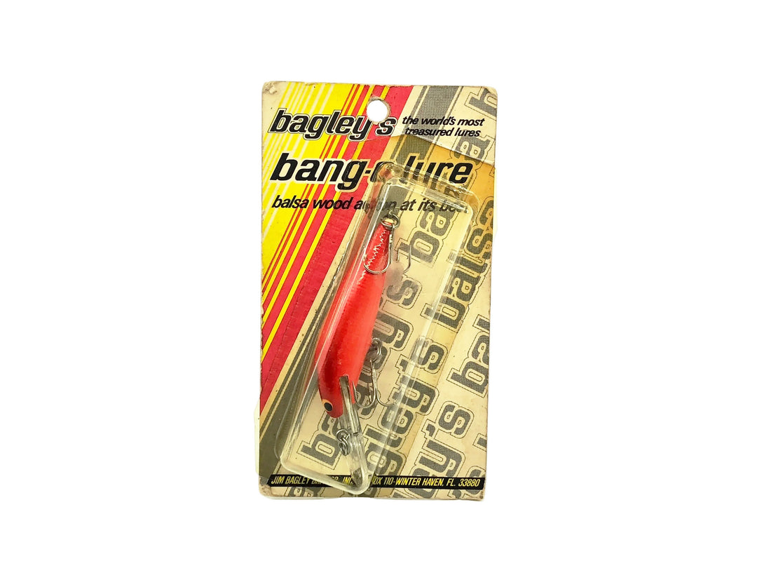 Bagley Diving Bang-O-Lure #2 D2-11, Red on Red Color on Card