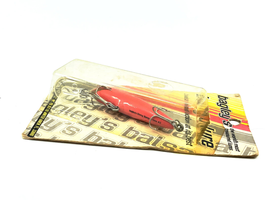 Bagley Diving Bang-O-Lure #2 D2-11, Red on Red Color on Card