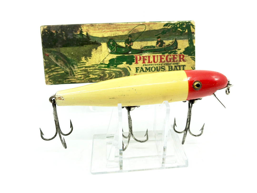 Pflueger Pal-O-Mine Minnow 5096 in Red Head White Body Color with Box