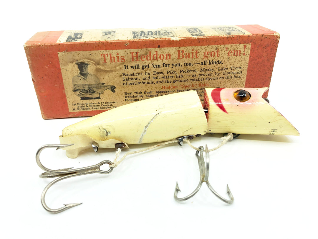 Heddon King Zig Wag 8362M White Red Gills Color with Extended Brush Box