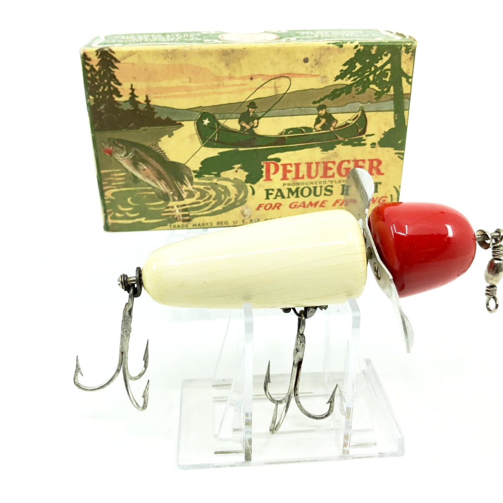 antique pflueger fishing lures Globe 3796 in White Red Head Color with Box – My Bait Shop, LLC Old School santreetrade Fishing Advent Calendar Color:Carbon Fiber (Red)