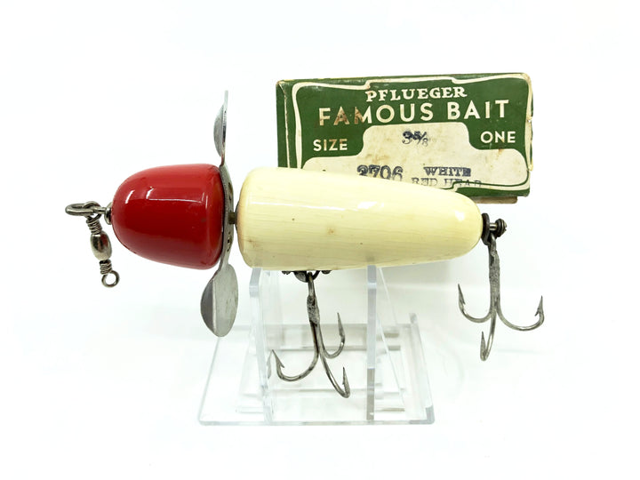 Pflueger Globe 3796 in White Red Head Color with Box