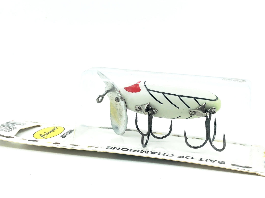 Arbogast x Daiwa Seiko Co. Jitterbug 5/8oz, White Genji Firefly Color on Card - Japanese