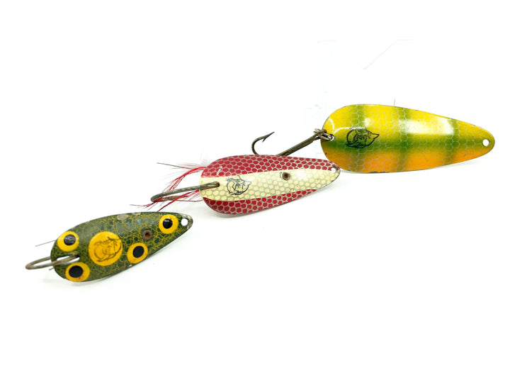 Lot of Three Vintage Eppinger Dardevle Lures Great Colors