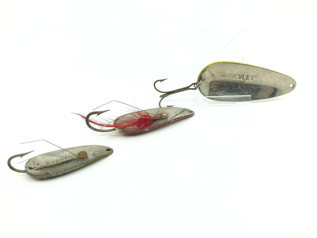 Lot of Three Vintage Eppinger Dardevle Lures Great Colors