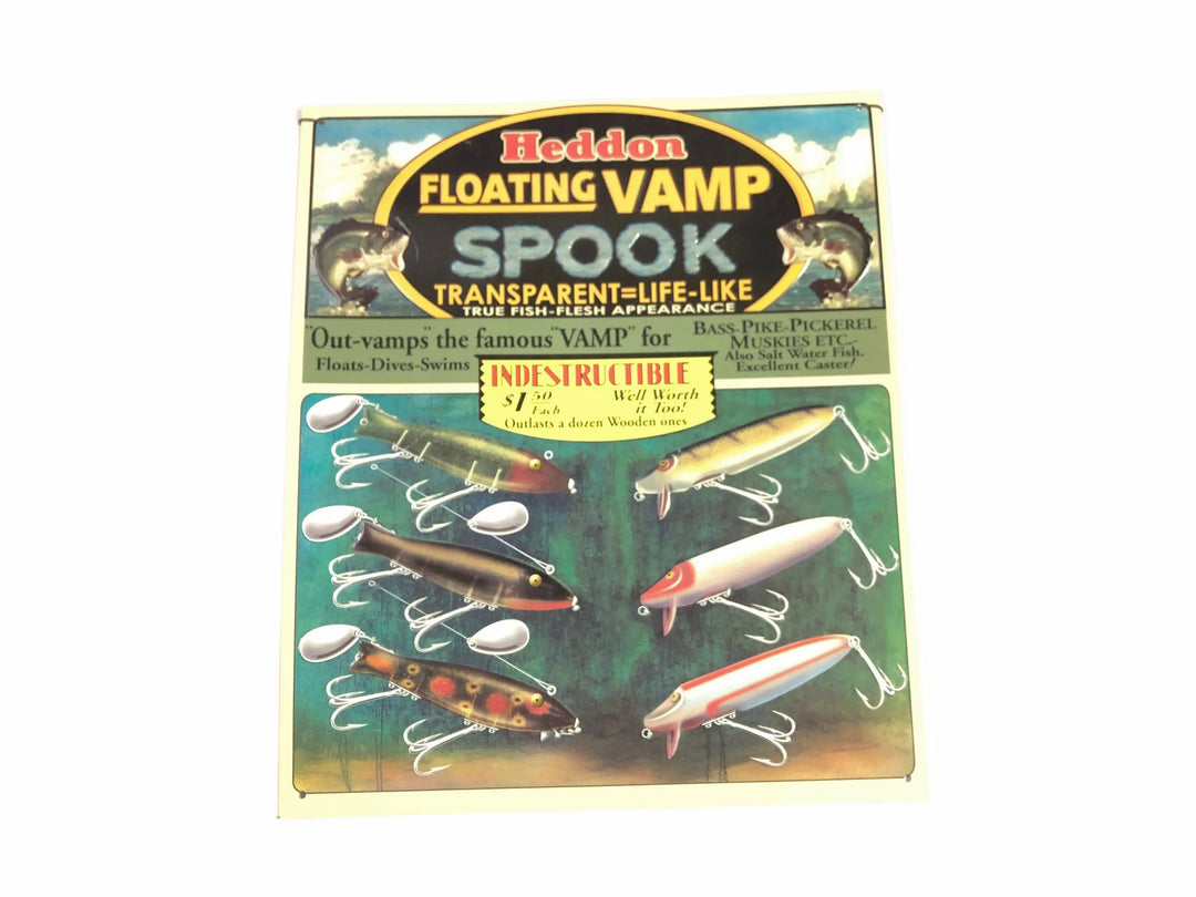 Heddon Floating Vamp Spook Vintage Reproduction 13"x11" Aluminum Sign