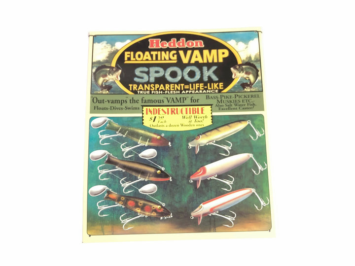 Heddon Floating Vamp Spook Vintage Reproduction 13"x11" Aluminum Sign