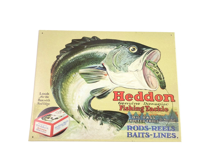 Heddon Luny Frog Vintage Reproduction 12 1/2"x16" Aluminum Sign
