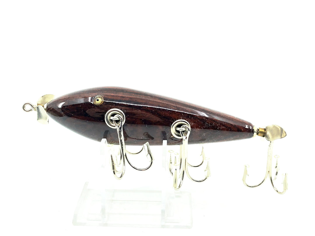 Musky Dan (XXX Lures) 5 Hook Minnow, Stained Wood Color