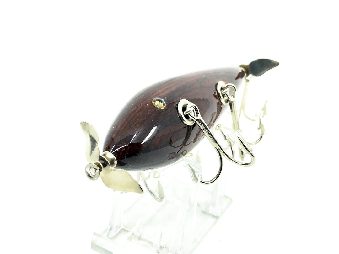 Musky Dan (XXX Lures) 5 Hook Minnow, Stained Wood Color
